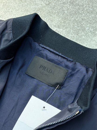 Prada Logo Nylon Bomber Jacket