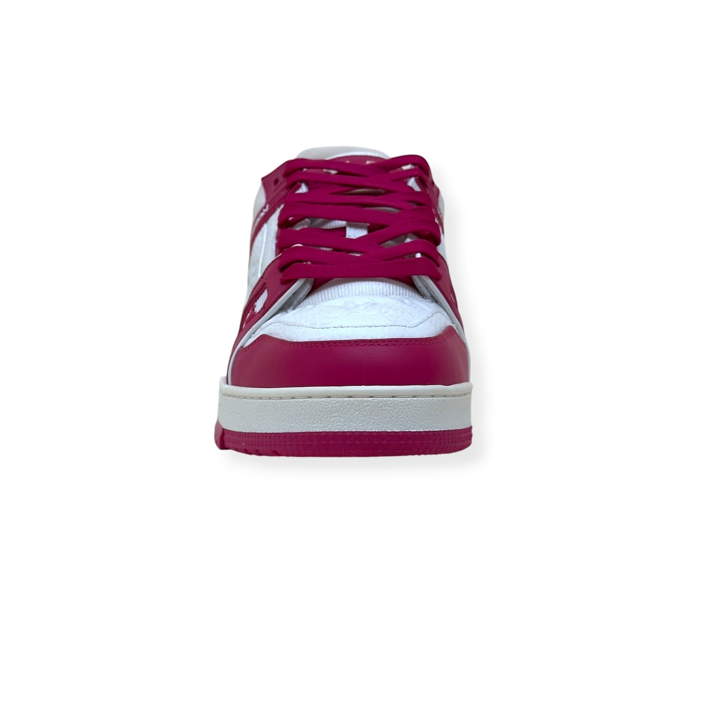 LOUIS VUITTON LV TRAINER MONOGRAM EMBOSSED SNEAKER PINK / WHITE UK9 | UK 9, Pink