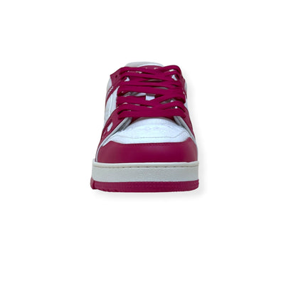 LOUIS VUITTON LV TRAINER MONOGRAM EMBOSSED SNEAKER PINK / WHITE UK9 | UK 9, Pink