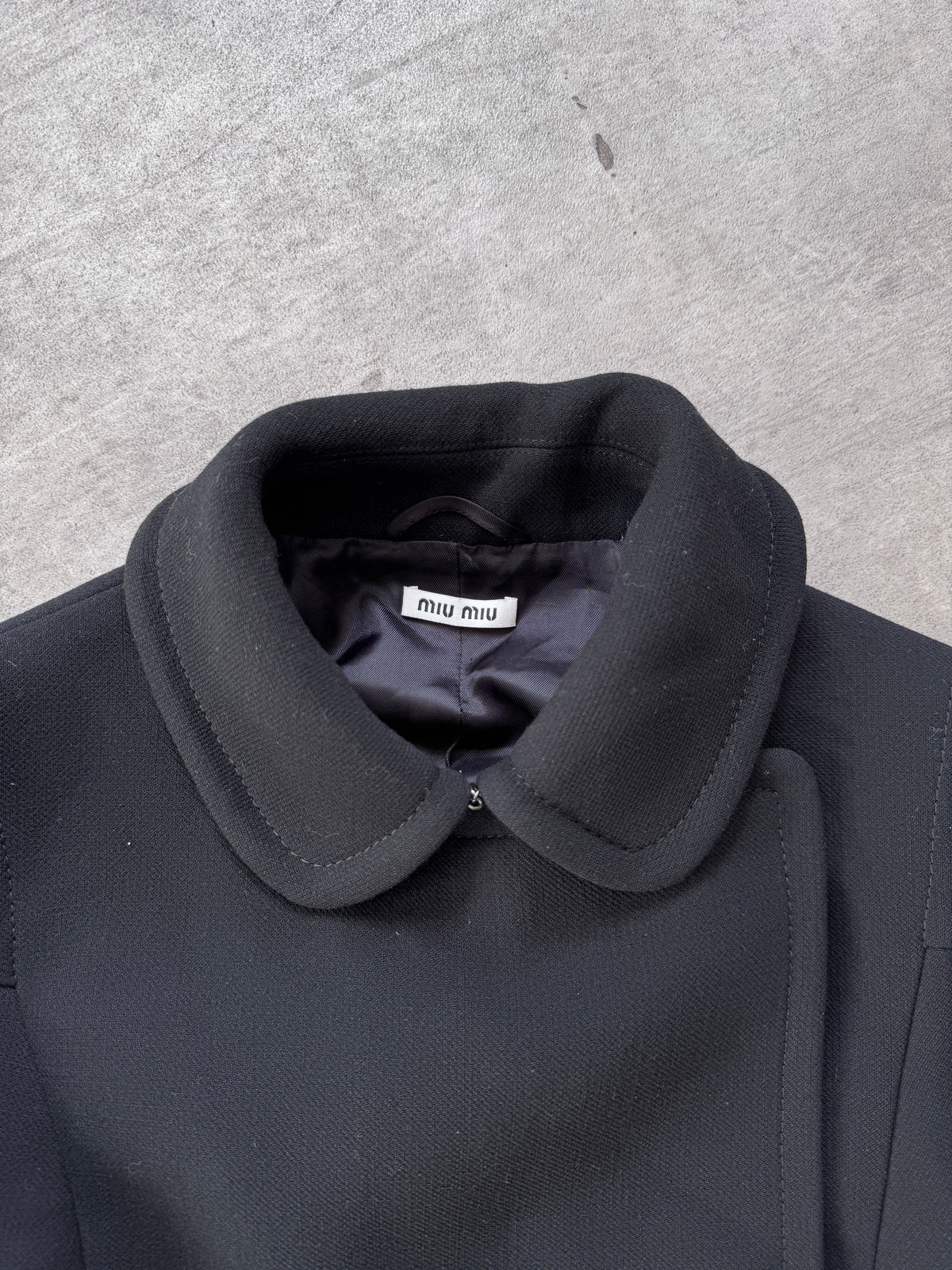 Miu Miu Asymetric Button Up Peacoat | SMALL, Multicoloured