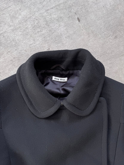 Miu Miu Asymetric Button Up Peacoat | SMALL, Multicoloured