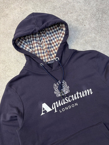 Aquascutum Logo Plaid Lined Hoodie