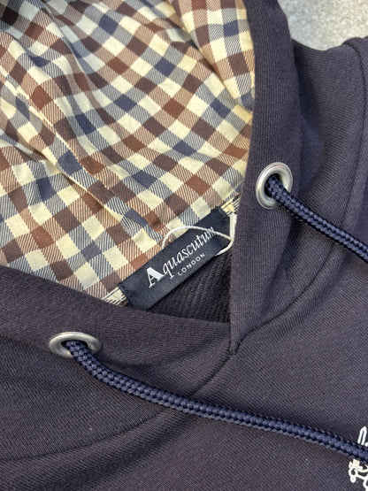 Aquascutum Logo Plaid Lined Hoodie