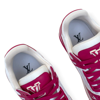 LOUIS VUITTON LV TRAINER MONOGRAM EMBOSSED SNEAKER PINK / WHITE UK9 | UK 9, Pink