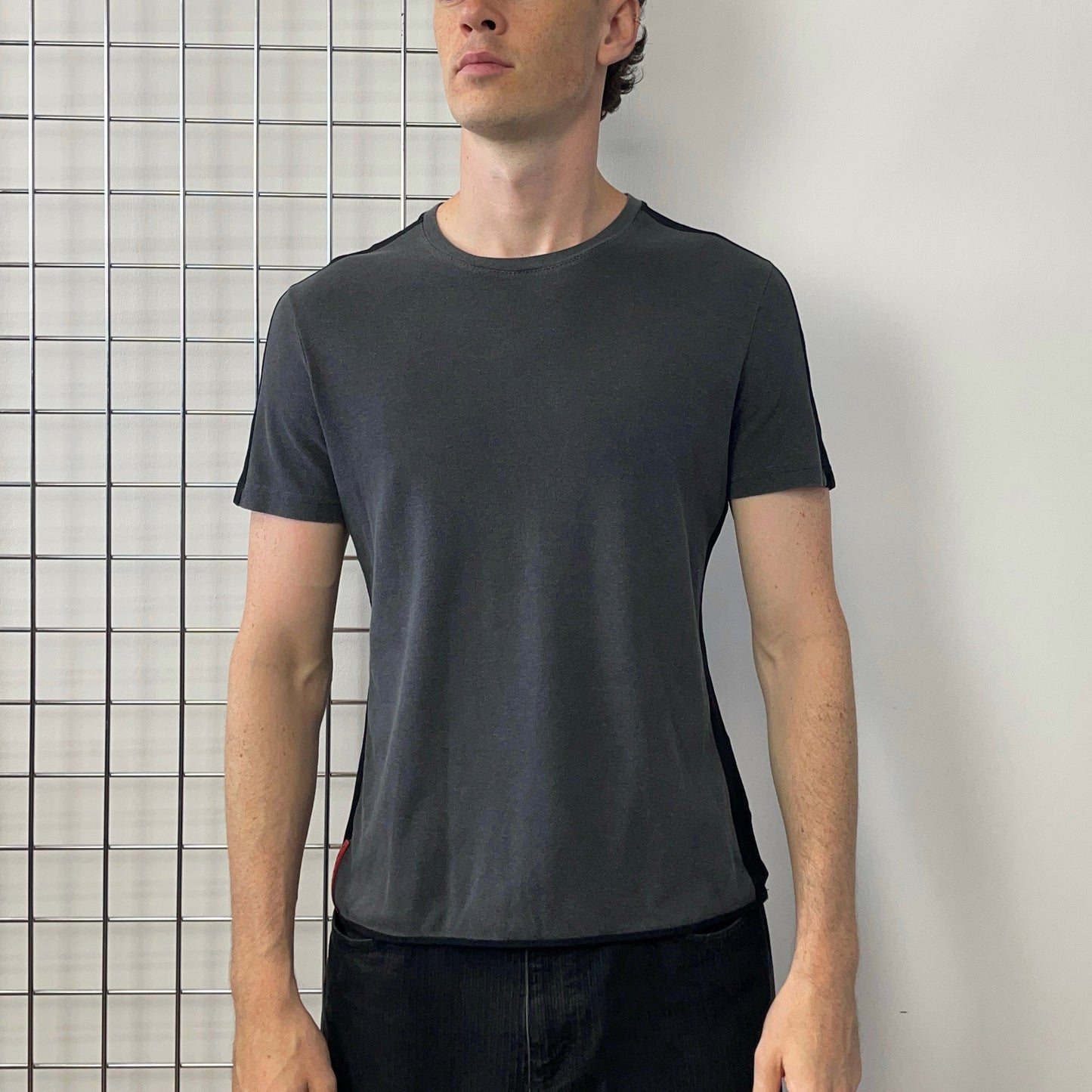 Prada Sport Grey & Black 2006 Panelled Athletic T-Shirt | Large, Multicoloured