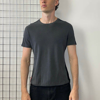 Prada Sport Grey & Black 2006 Panelled Athletic T-Shirt | Large, Multicoloured