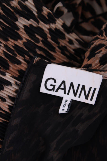 Ganni Ruffle Tiered Mini Dress Leopard M | Default Title, Red