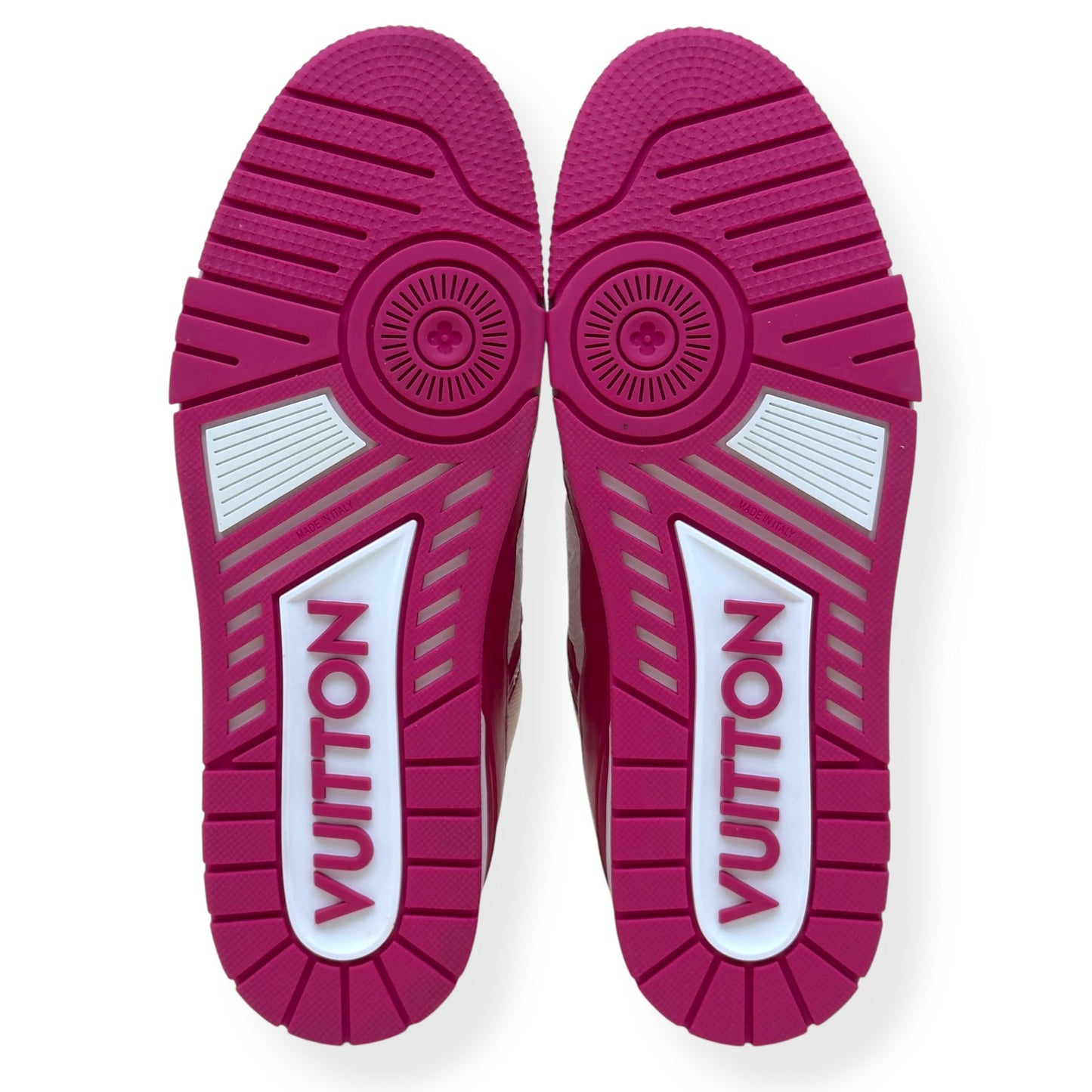 LOUIS VUITTON LV TRAINER MONOGRAM EMBOSSED SNEAKER PINK / WHITE UK9 | UK 9, Pink