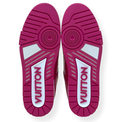 LOUIS VUITTON LV TRAINER MONOGRAM EMBOSSED SNEAKER PINK / WHITE UK9 | UK 9, Pink