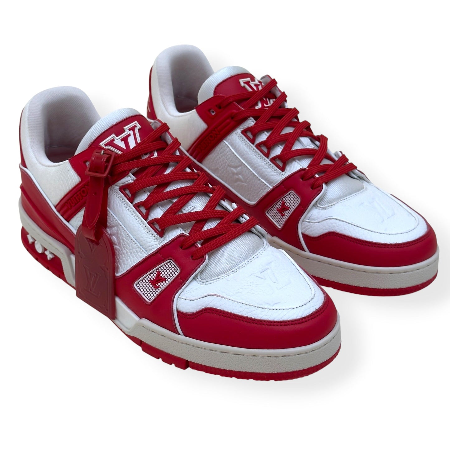 LOUIS VUITTON LV TRAINER SNEAKER RED / WHITE UK9 | UK 9, Red