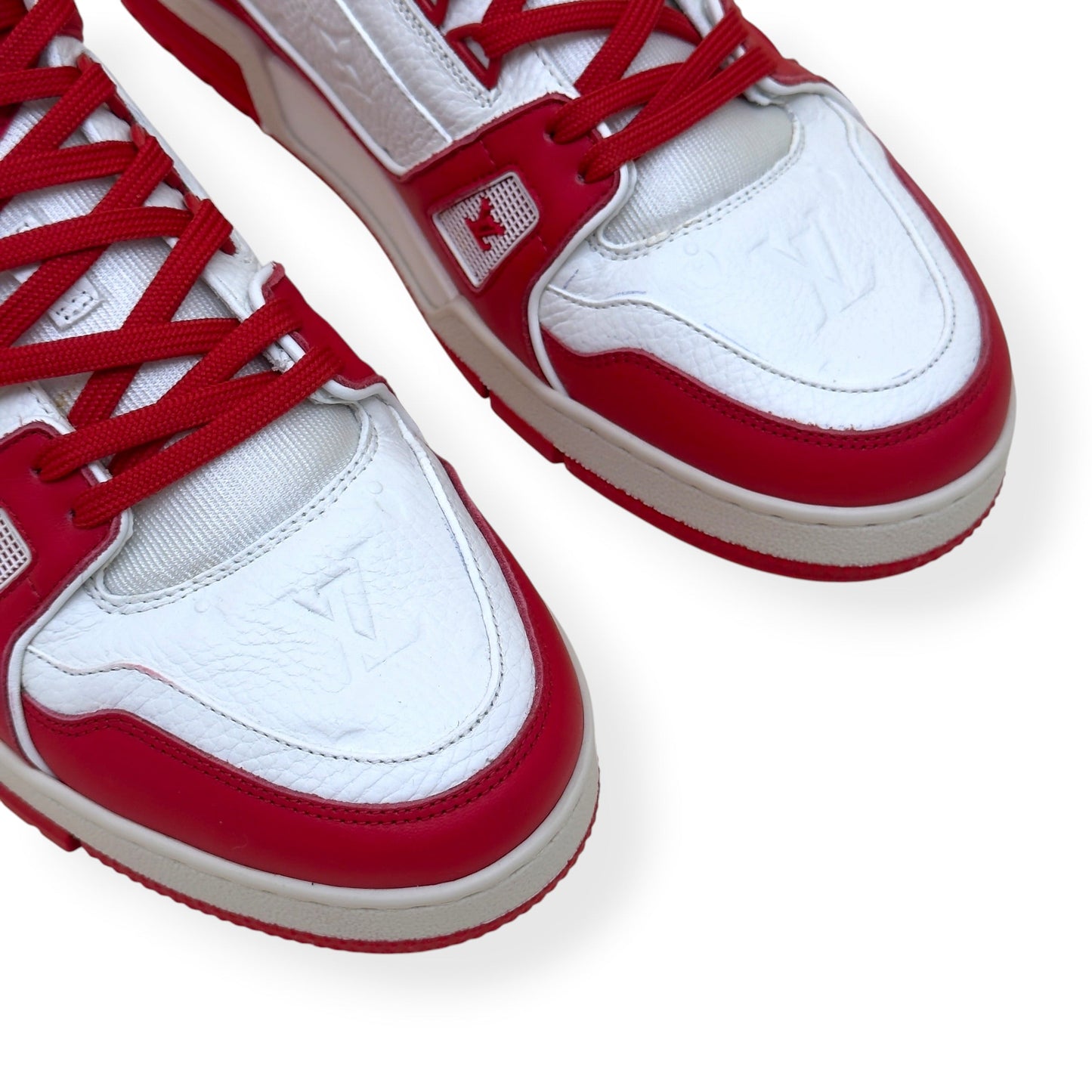 LOUIS VUITTON LV TRAINER SNEAKER RED / WHITE UK9 | UK 9, Red