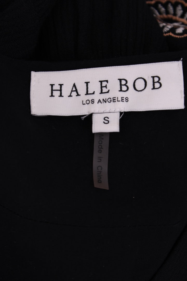 Hale Bob flouncy sleeve embroidered  dress Black S | Default Title, Black