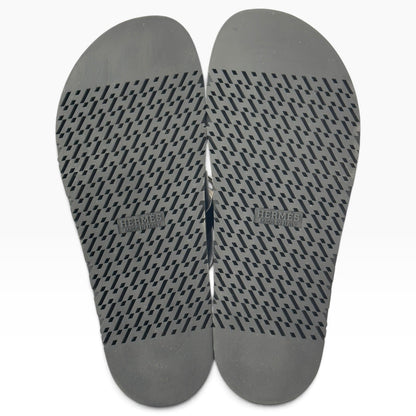 HERMES JACKSON SUEDE / LEATHER SANDALS NAVY BLEU / NOIR 44.5 / UK10.5 | UK 10.5, Navy