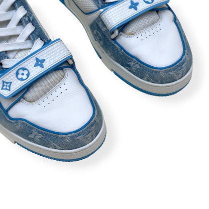 LOUIS VUITTON LV TRAINER MONOGRAM DENIM SNEAKER BLUE / WHITE UK7.5 | UK 7.5, Blue