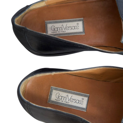 Gianni Versace Black Frayed Loafers