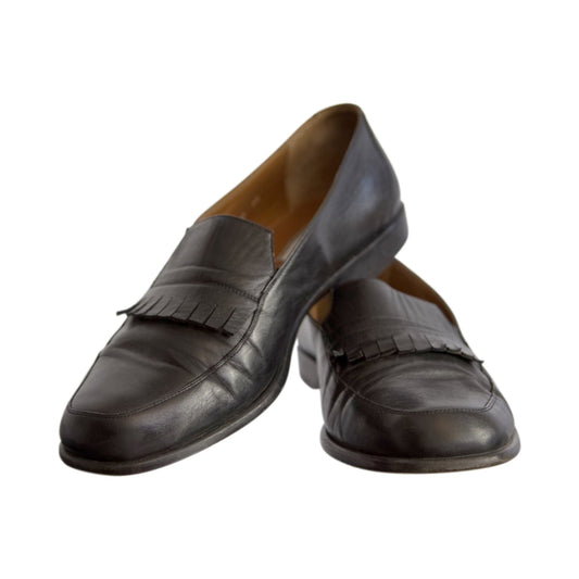 Gianni Versace Black Frayed Loafers