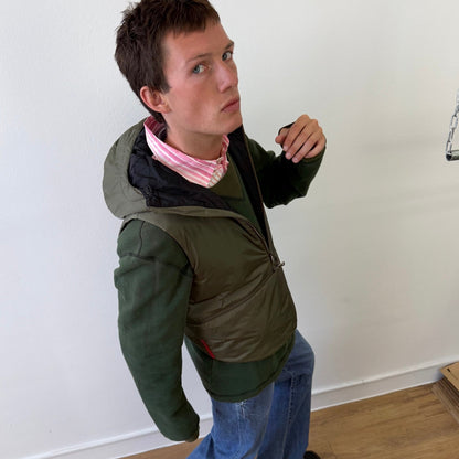 Prada Sport Khaki FW99 Runway Packable Nylon Hooded Gilet Vest | Large, Khaki