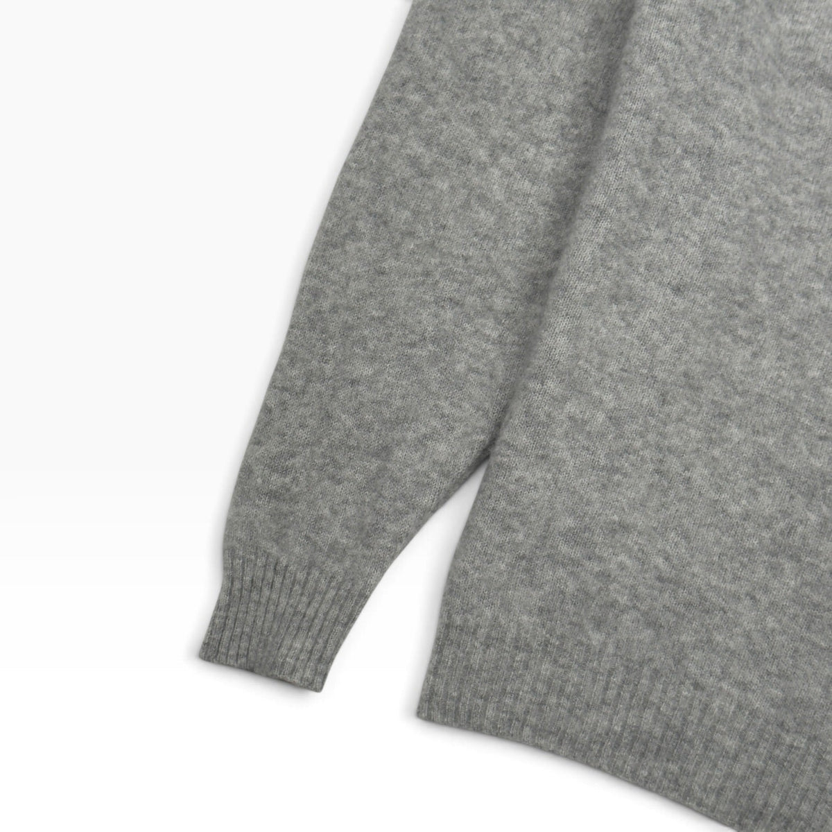 THOM SWEENEY CASHMERE / SILK POLO COLLAR JUMPER GREY L | Large, Grey
