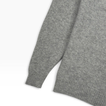 THOM SWEENEY CASHMERE / SILK POLO COLLAR JUMPER GREY L | Large, Grey