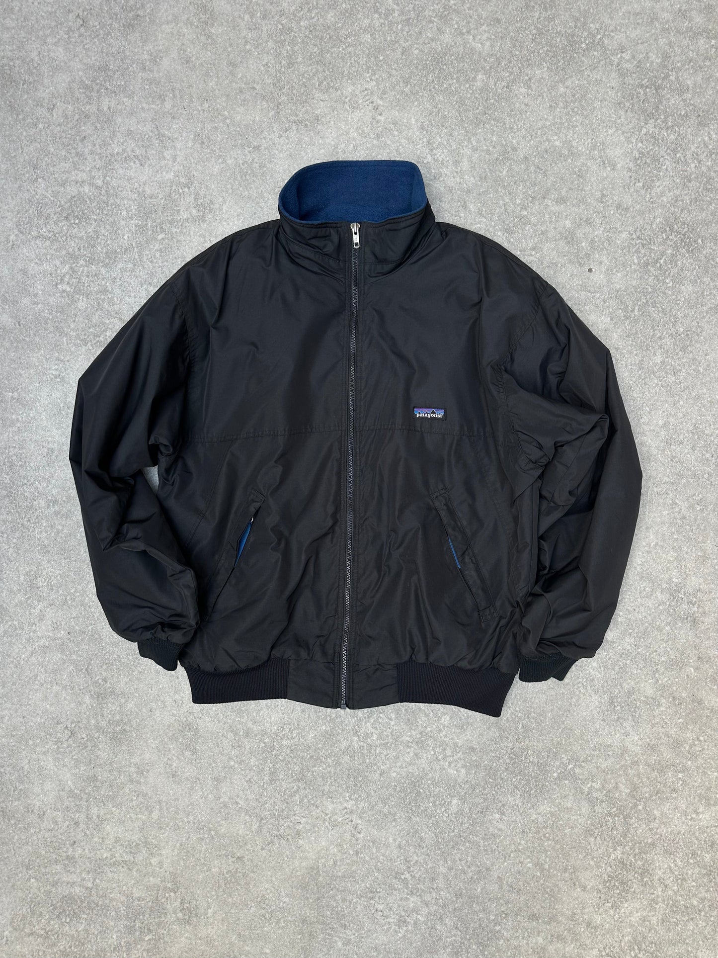 Patagonia Black Fleece Lined Nylon Zip Jacket