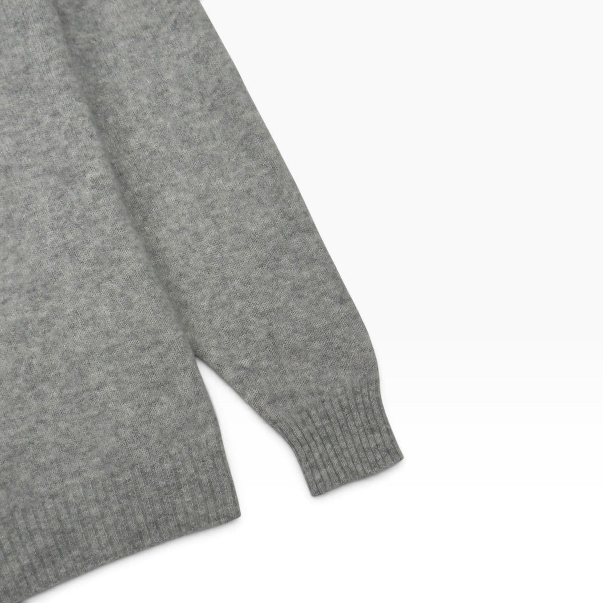 THOM SWEENEY CASHMERE / SILK POLO COLLAR JUMPER GREY L | Large, Grey