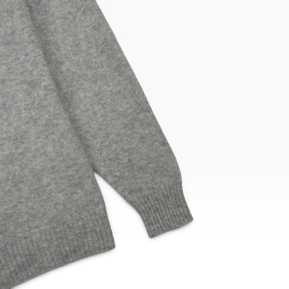 THOM SWEENEY CASHMERE / SILK POLO COLLAR JUMPER GREY L | Large, Grey