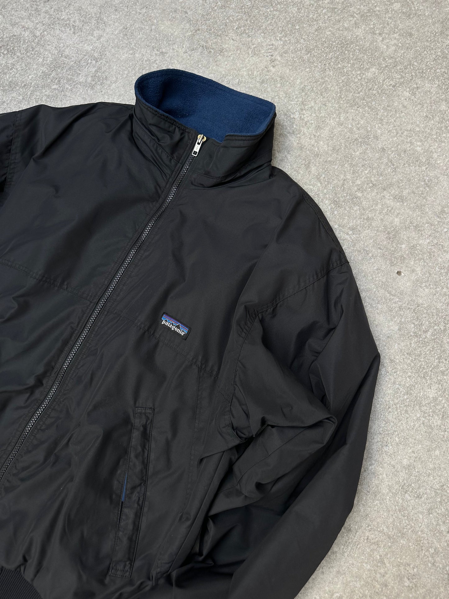 Patagonia Black Fleece Lined Nylon Zip Jacket