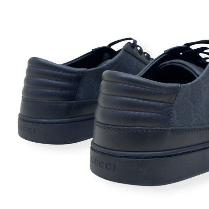 GUCCI SUPREME CANVAS LEATHER LOW-TOP SNEAKER BLACK UK8 | UK 8, Black