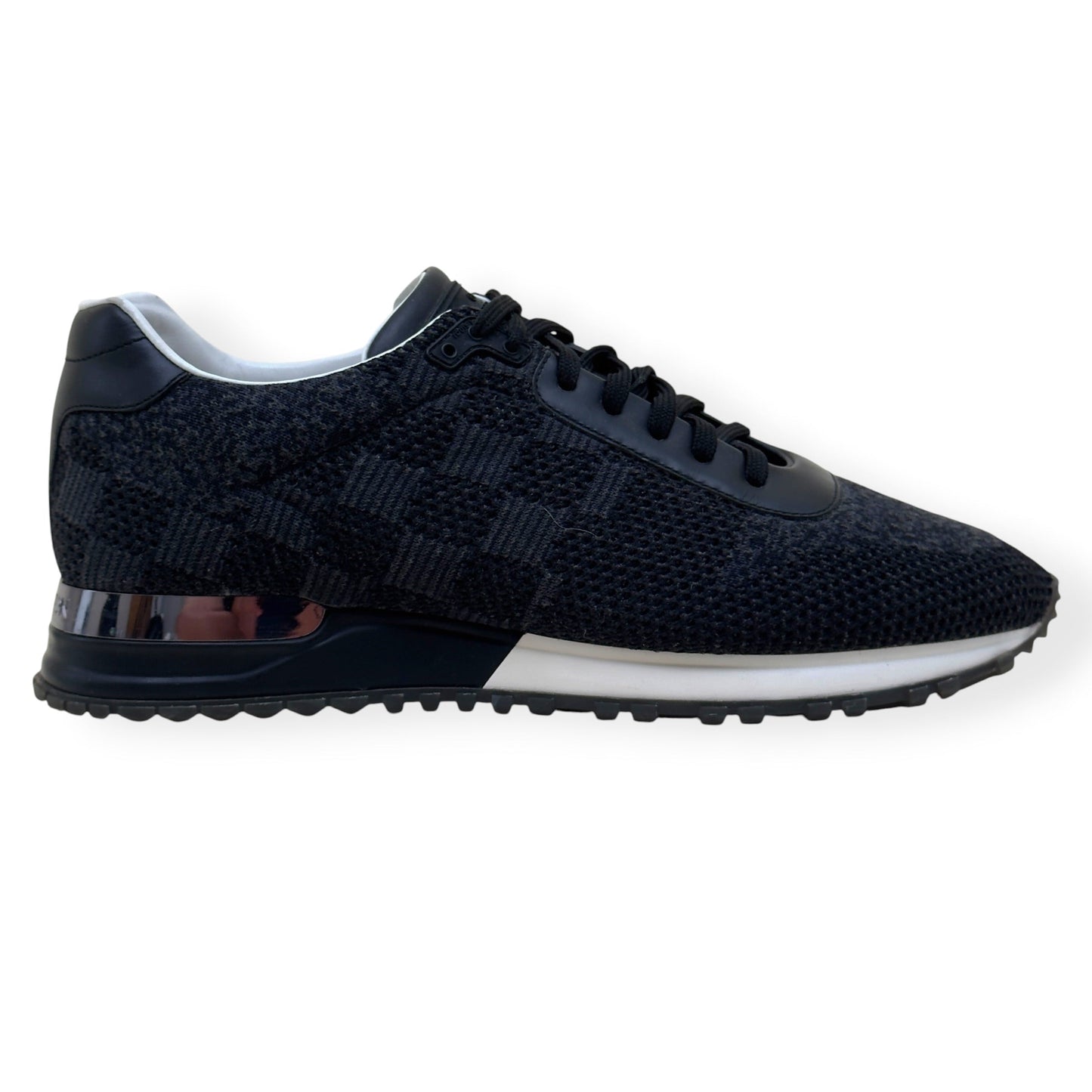 LOUIS VUITTON RUN AWAY DAMIER KNIT SNEAKER BLACK UK7 | UK 7, Black