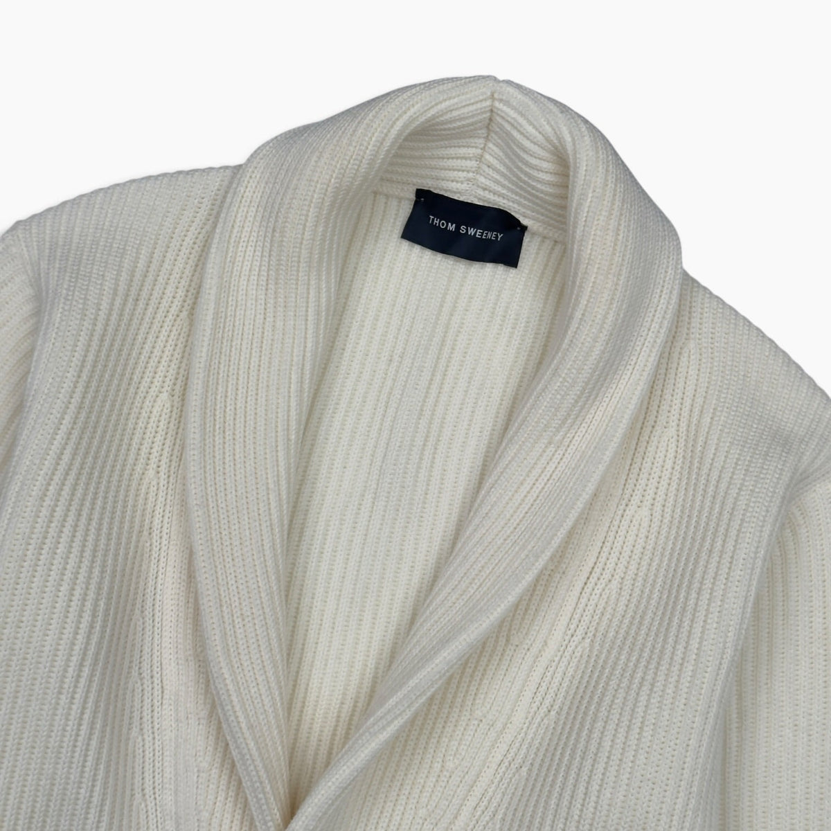 THOM SWEENEY MERINO SHAWL COLLAR CARDIGAN ECRU M | Medium, Ecru