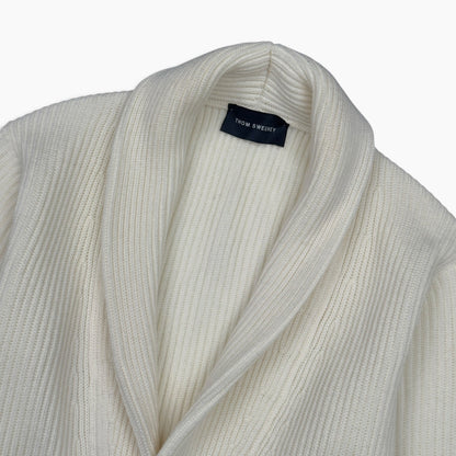 THOM SWEENEY MERINO SHAWL COLLAR CARDIGAN ECRU M | Medium, Ecru