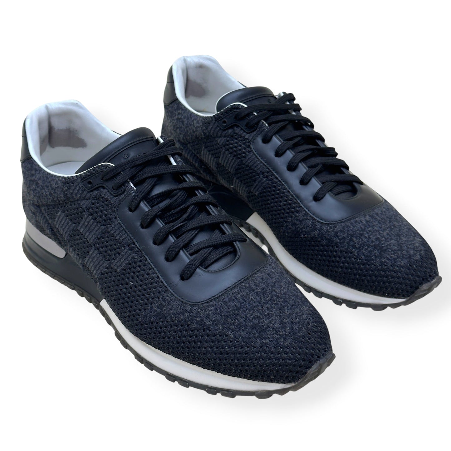LOUIS VUITTON RUN AWAY DAMIER KNIT SNEAKER BLACK UK7 | UK 7, Black
