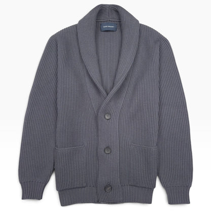 THOM SWEENEY MERINO SHAWL COLLAR CARDIGAN GREY L | Large, Grey