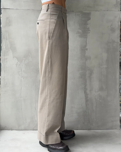 PRADA HIGH WAISTED WIDE LEG TROUSERS - S/M