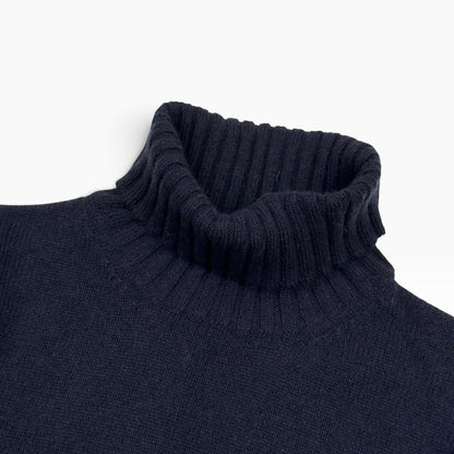 THOM SWEENEY CASHMERE ROLL NECK JUMPER NAVY M | Medium, Navy