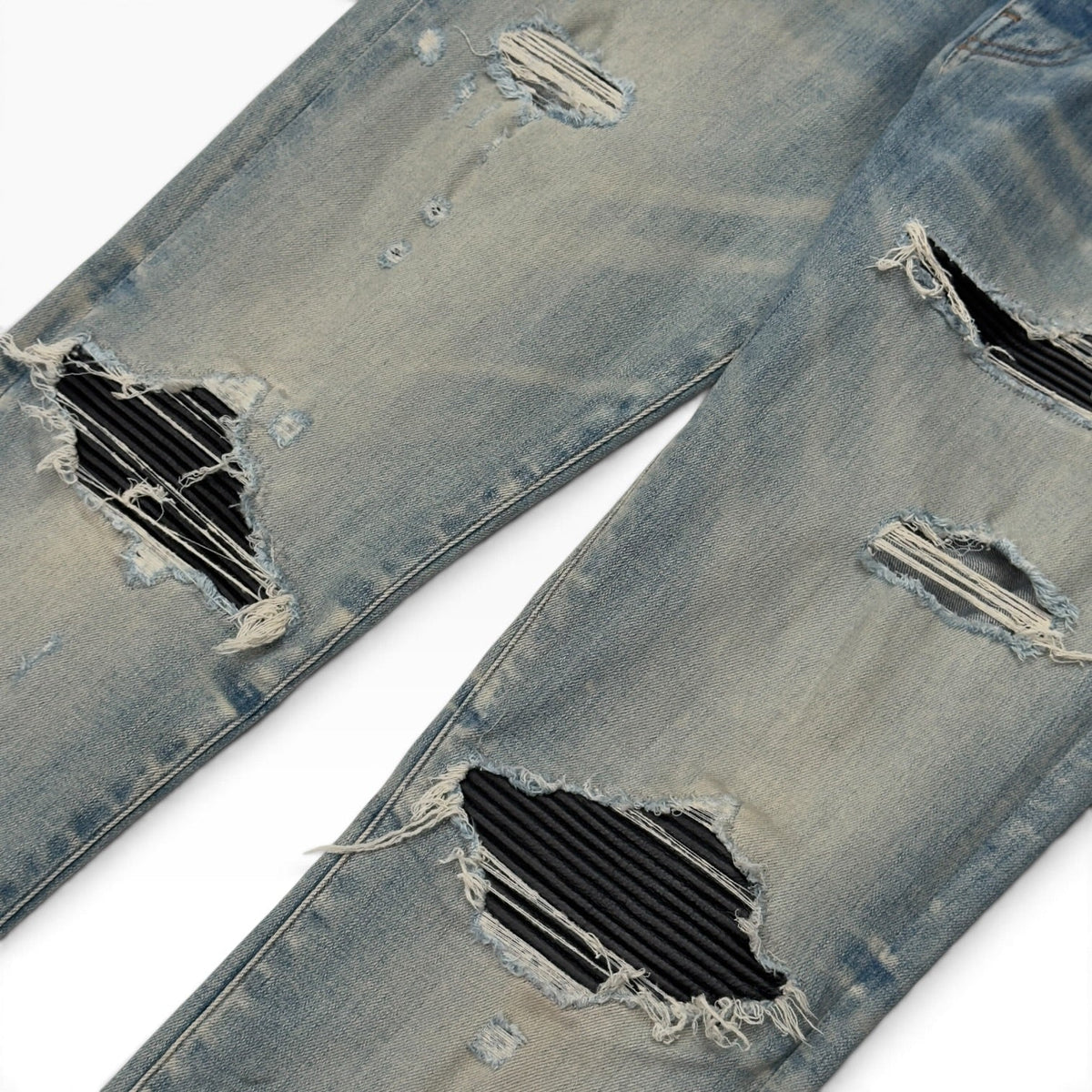 AMIRI MX1 LEATHER PATCH JEANS BLUE 33” / L | Large, Blue