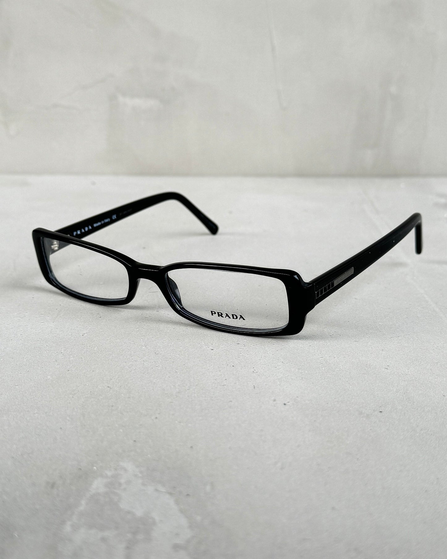 PRADA CLEAR LENS BLACK BAYONETTA EYE GLASSES | O/S, Black