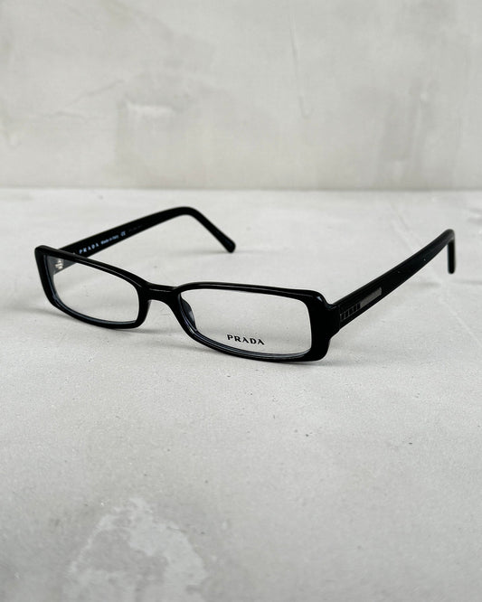 PRADA CLEAR LENS BLACK BAYONETTA EYE GLASSES | O/S, Black