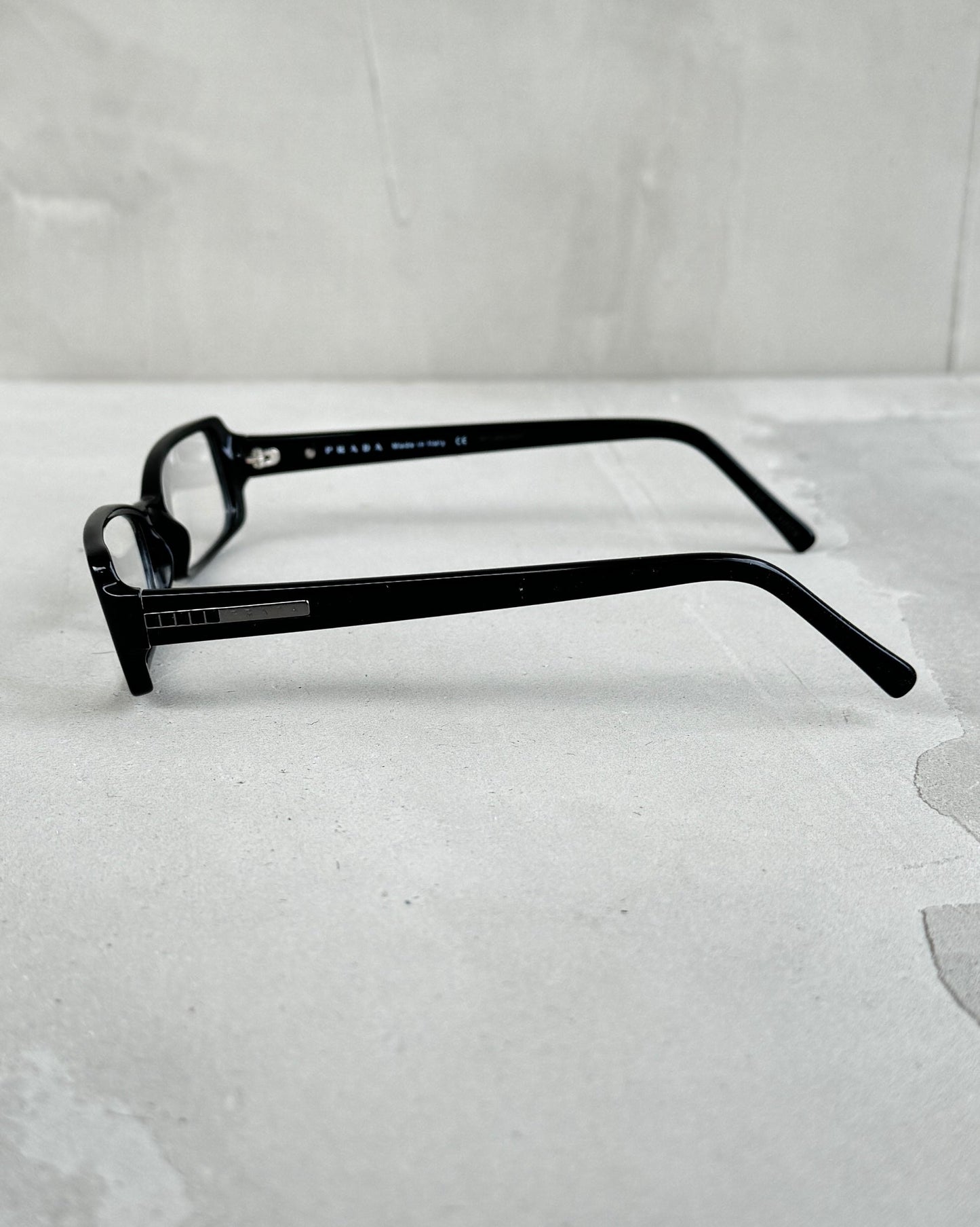 PRADA CLEAR LENS BLACK BAYONETTA EYE GLASSES | O/S, Black
