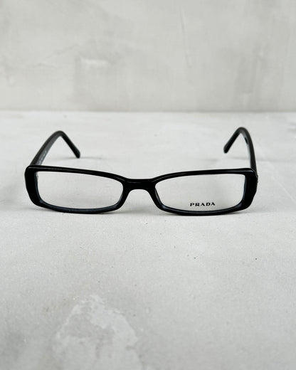 PRADA CLEAR LENS BLACK BAYONETTA EYE GLASSES | O/S, Black