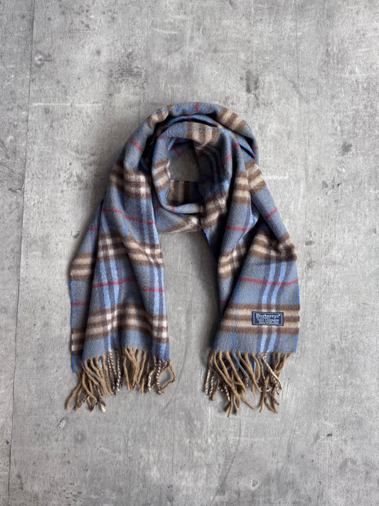 Burberry Blue Nova Check 100% Cashmere Scarf