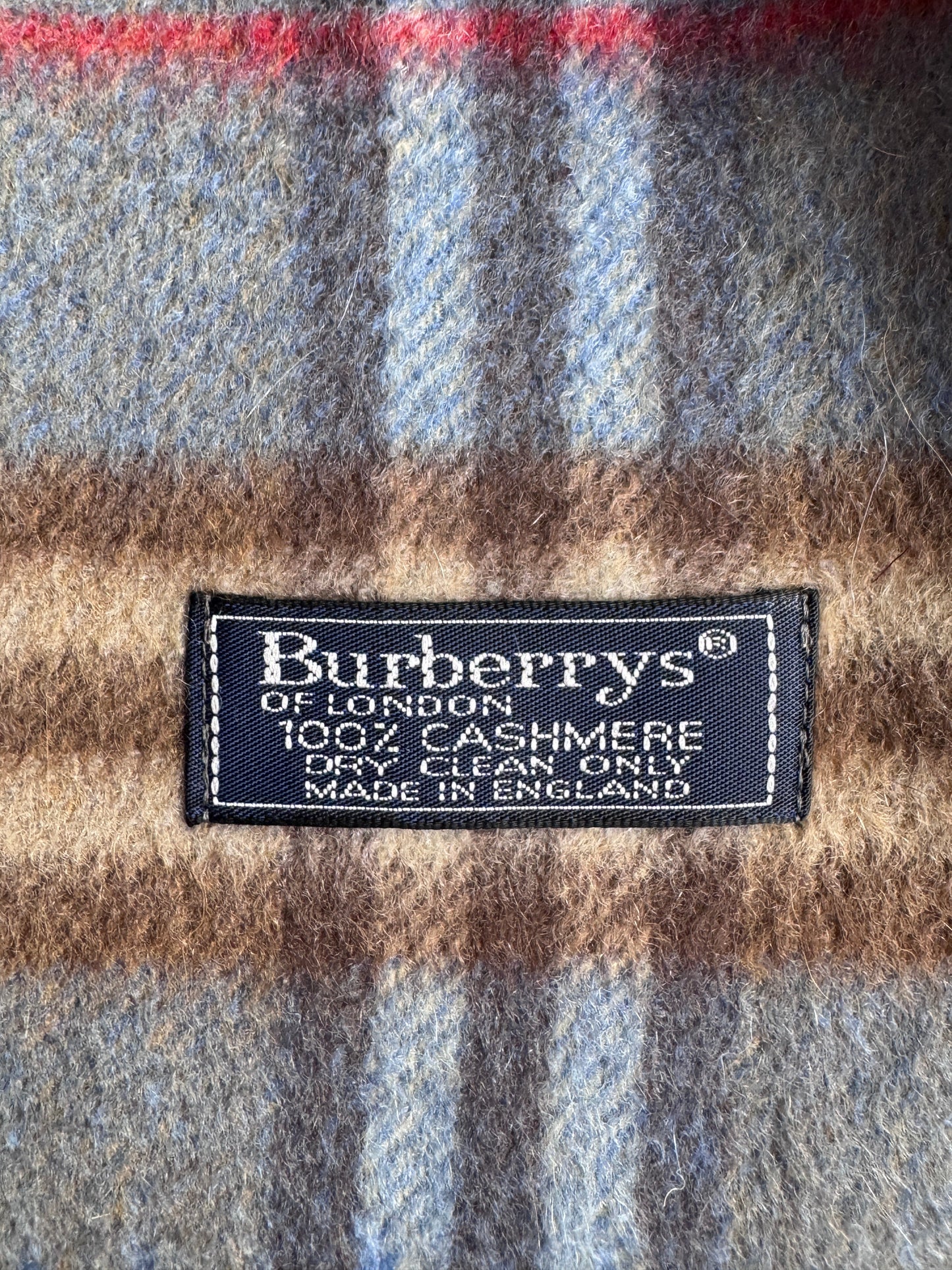 Burberry Blue Nova Check 100% Cashmere Scarf