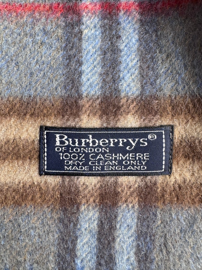 Burberry Blue Nova Check 100% Cashmere Scarf