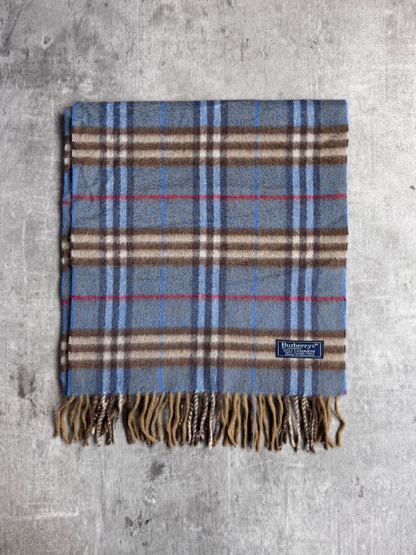 Burberry Blue Nova Check 100% Cashmere Scarf