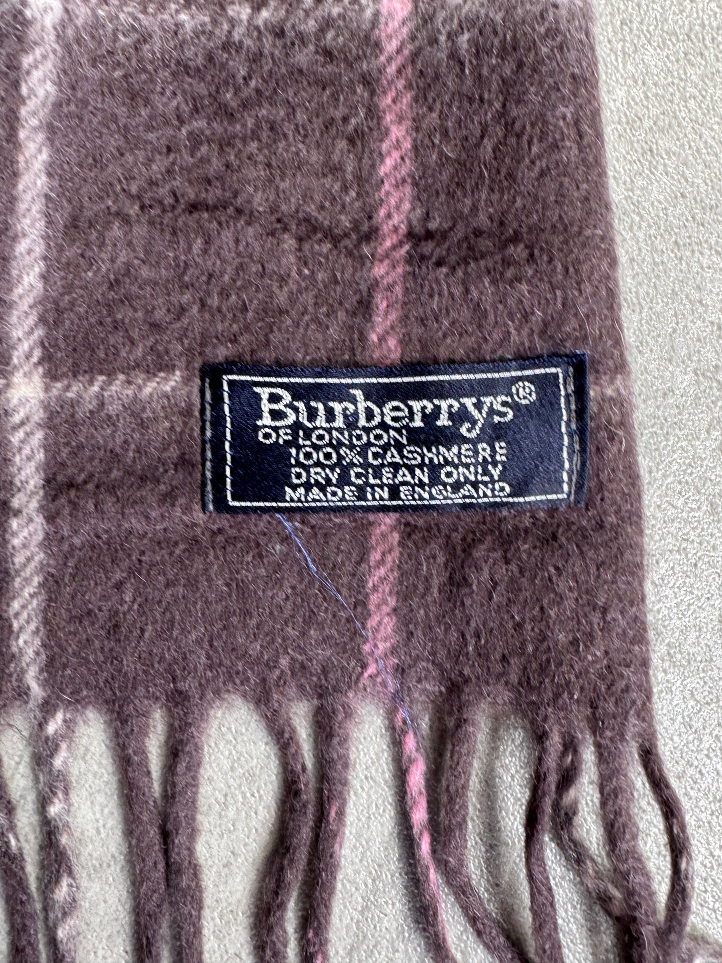 Burberry Brown Check 100% Cashmere Scarf