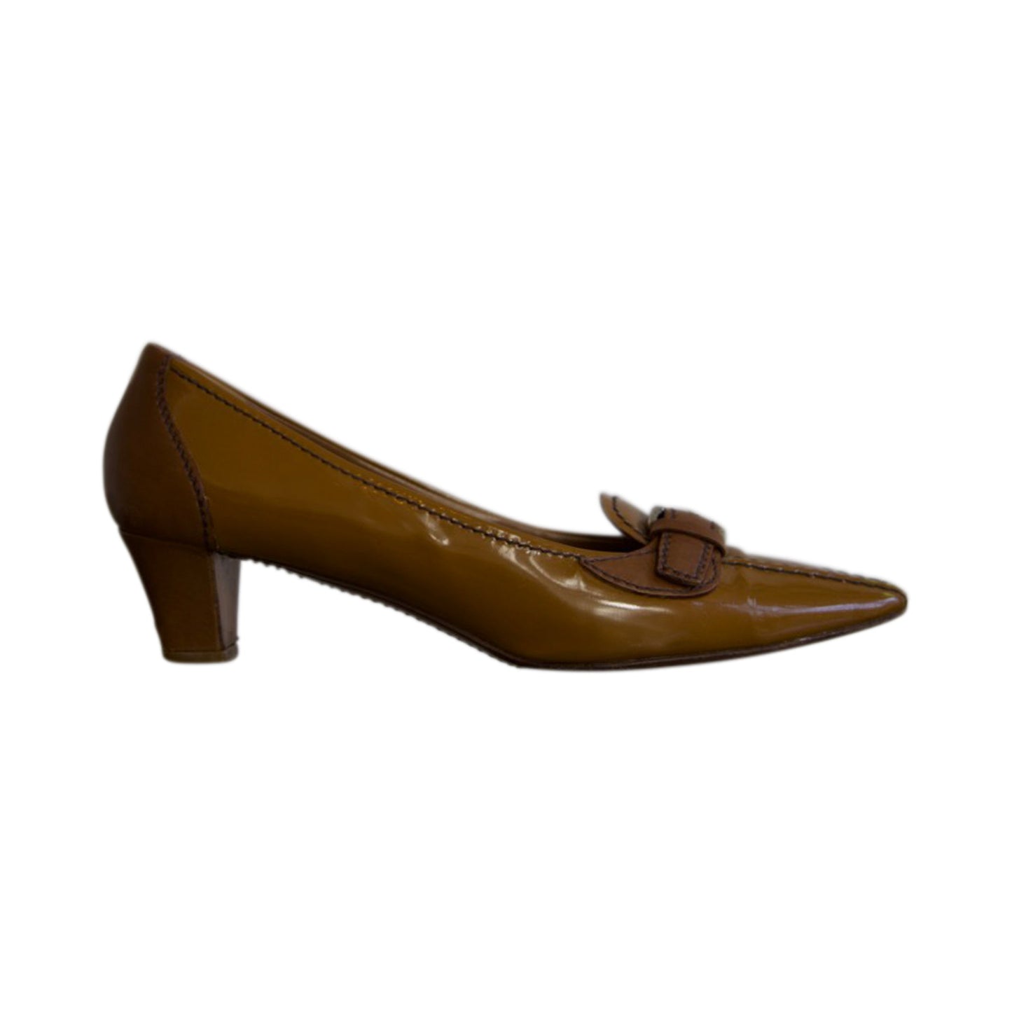 00s Prada Brown Leather Buckle Heels