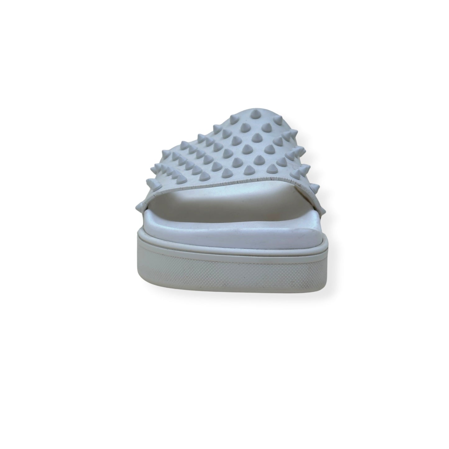 CHRISTIAN LOUBOUTIN POOL FUN SPIKES SLIDE WHITE 42 / UK8 | UK 8, White