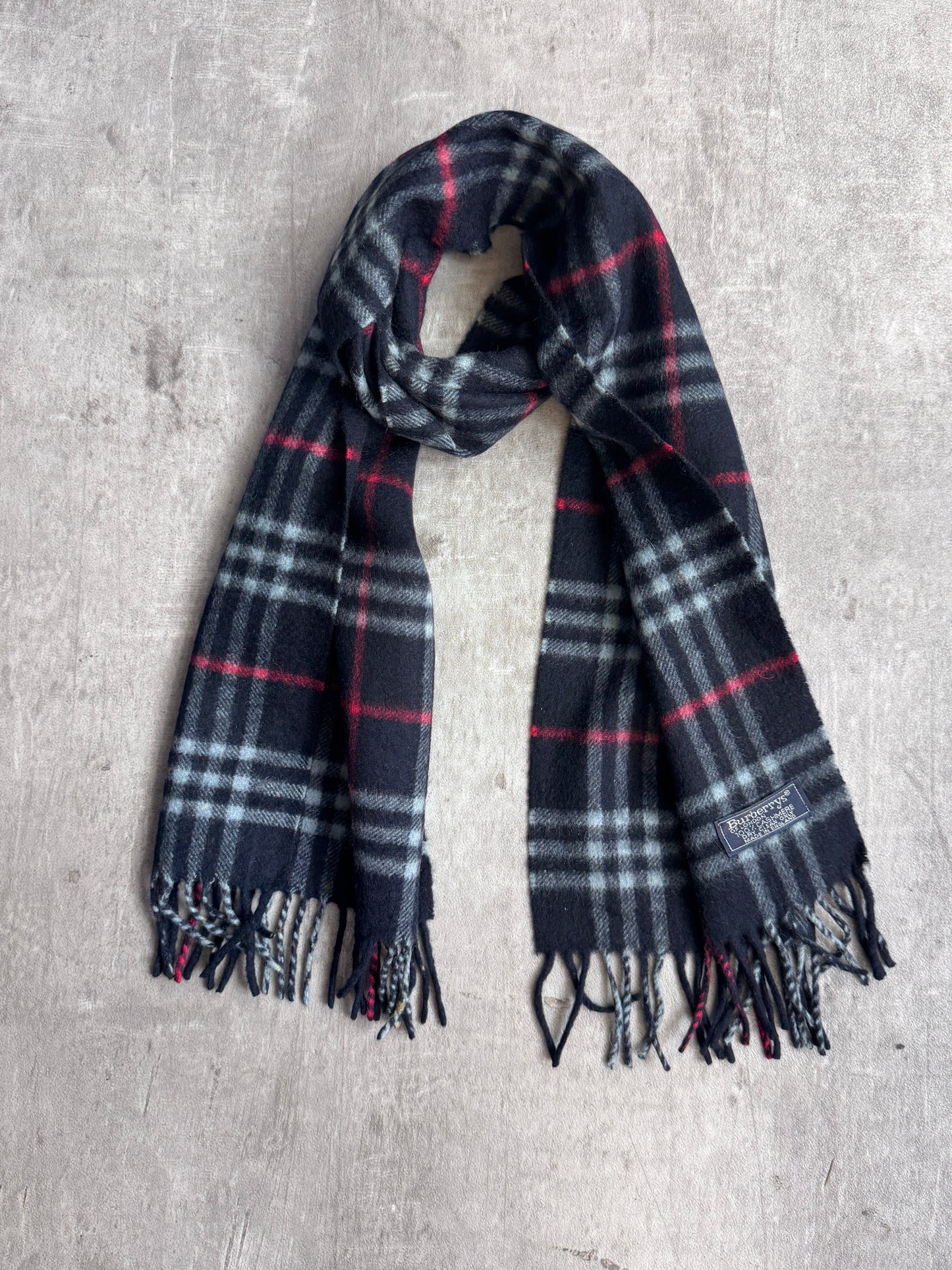 Burberry Classic Navy Nova Check 100% Cashmere Scarf
