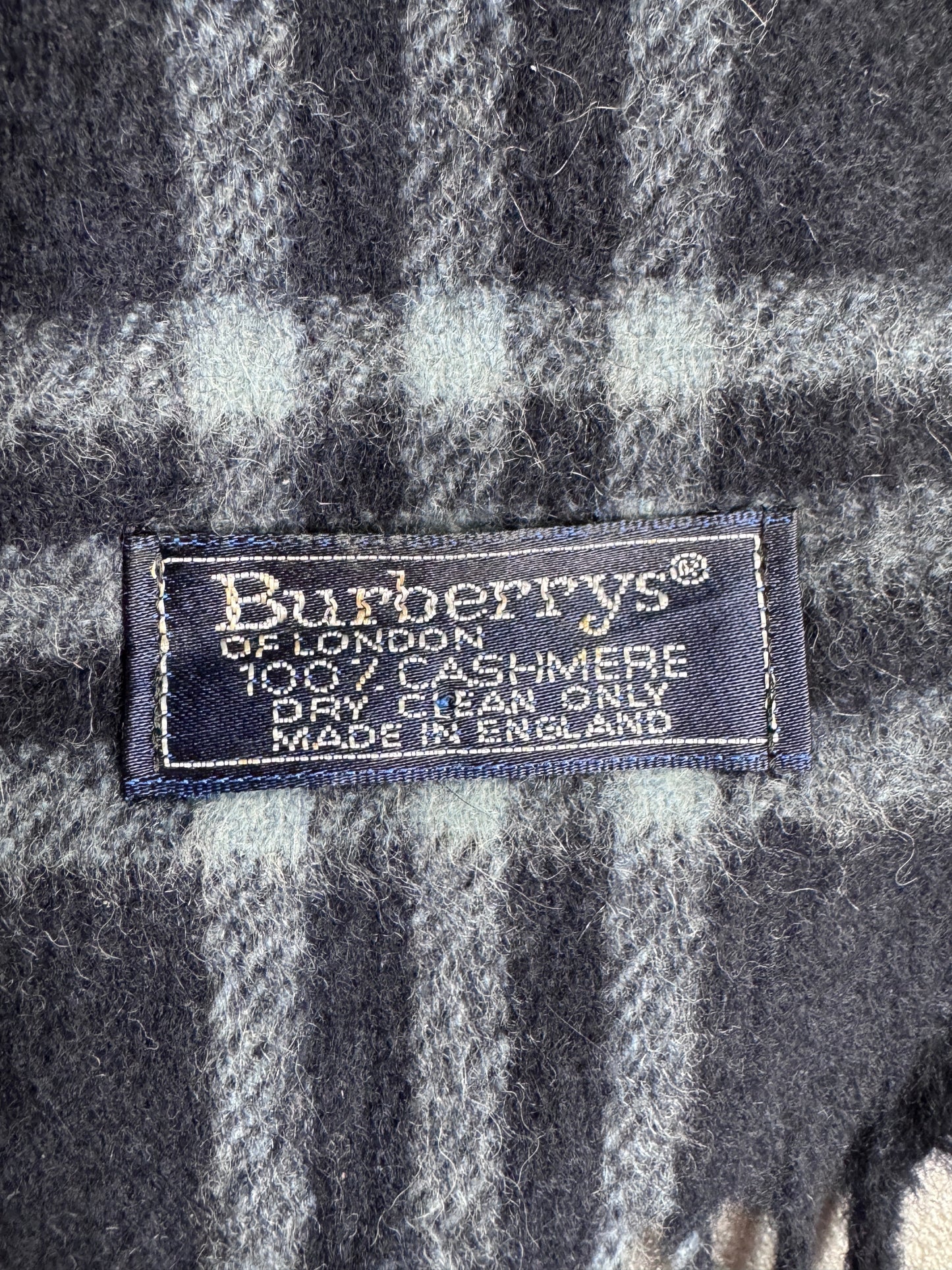 Burberry Classic Navy Nova Check 100% Cashmere Scarf