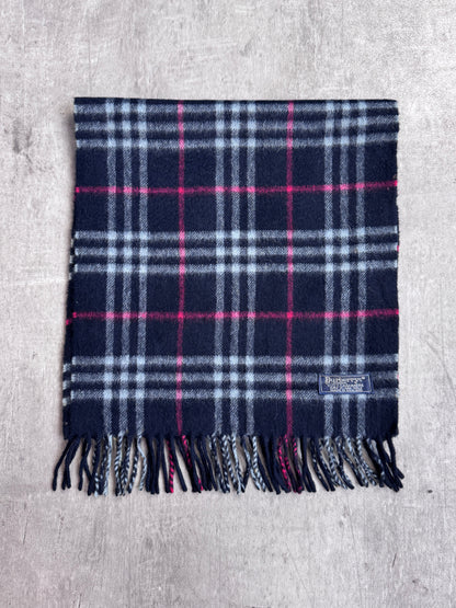 Burberry Classic Navy Nova Check 100% Cashmere Scarf